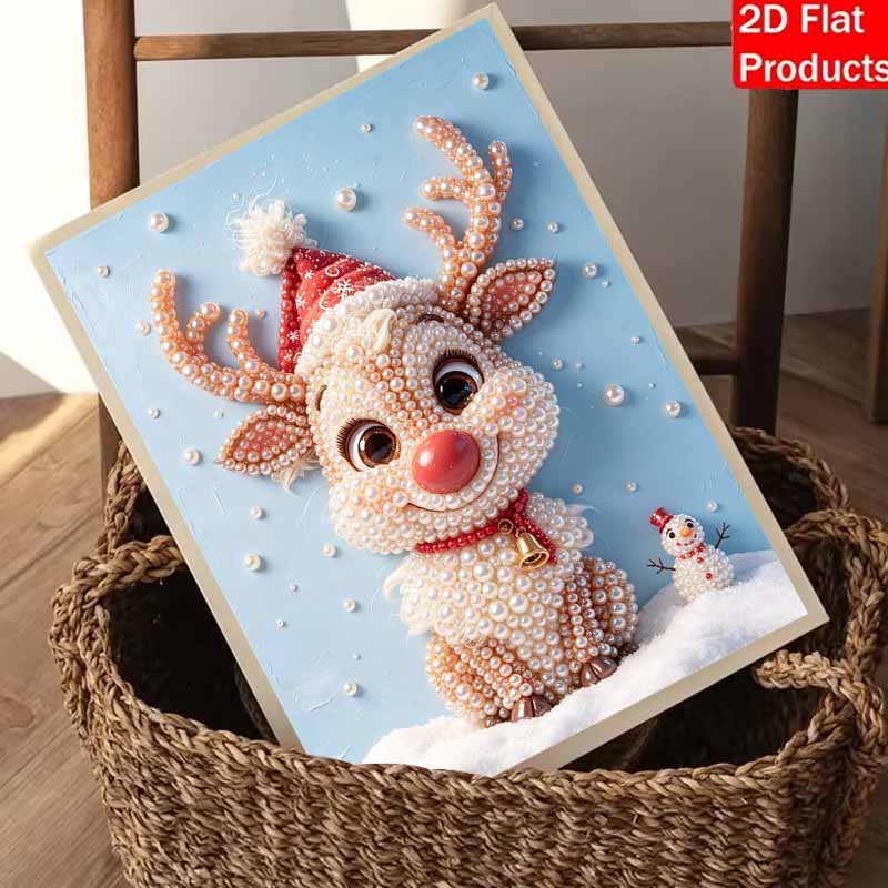 Christmas Reindeer Pearl Painting Kit Handmade DIY Home Decoration Painting