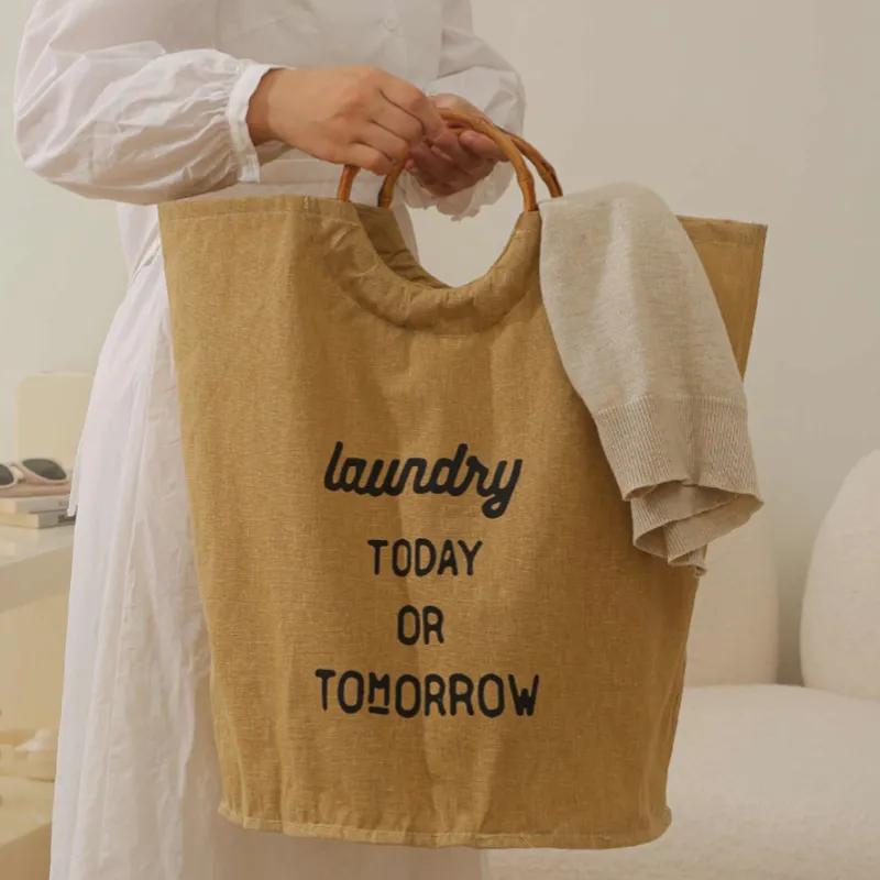 Dirty Clothes Basket For Household Use Portable Hand-Held Laundry Changing Storage Basket Foldable Thick Waterproof Clothes And Miscellaneous Items