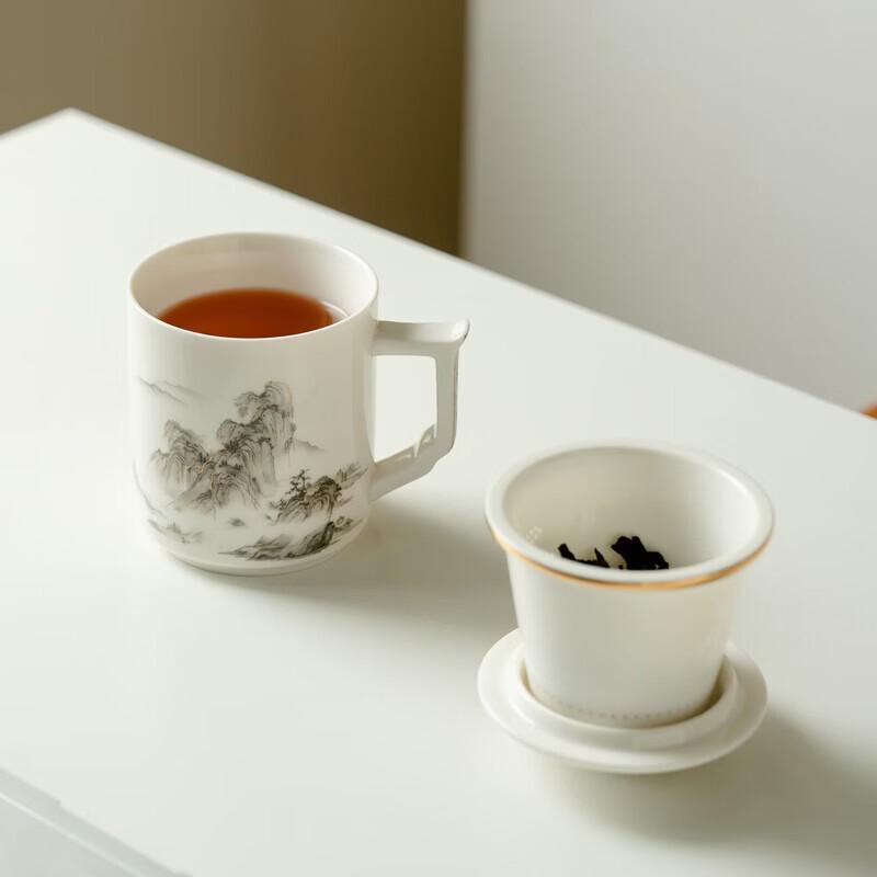 Xiangyu Mountains & Rivers Ceramic Filter Tea Cup Gift Set