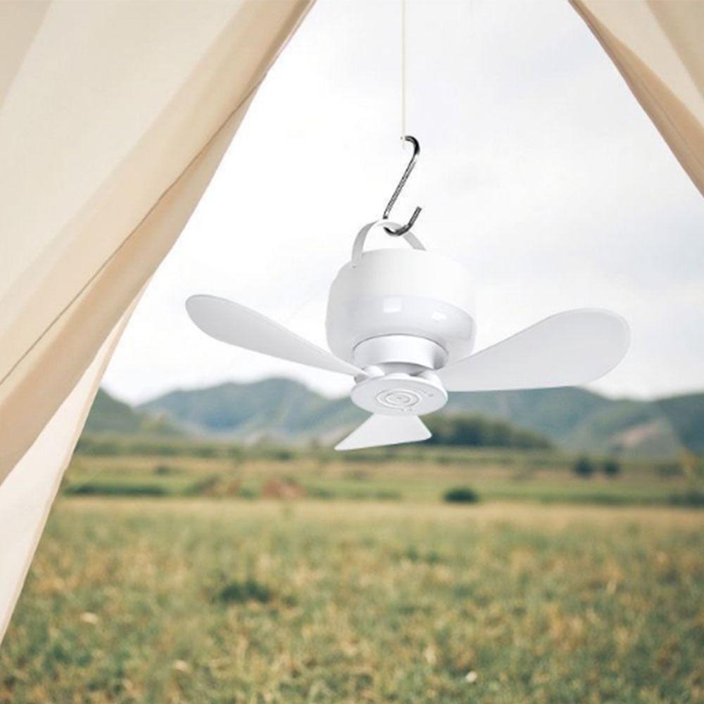 USB Rechargeable Ceiling Fan Light Silent Operation Ceiling Lamp Hanging Fan Light  Camping Tent