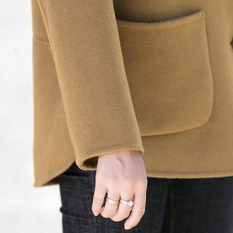 Qiao Yaying Autumn/Winter New Wool Coat for Middle-Aged Women – Solid Color, Large Size, Double-Sided, Short Style.