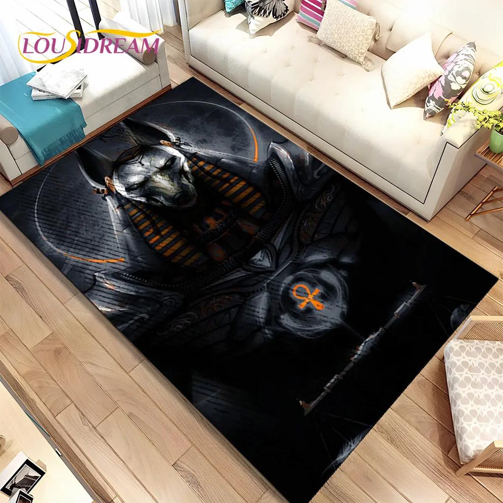 HD Egypt Death Anubis Mythology Horus Area Koberec,Koberec pro domácí Obývací pokoj Ložnice Pohovka Rohožka Kuchyň Dekor,Protiskluzová podložka