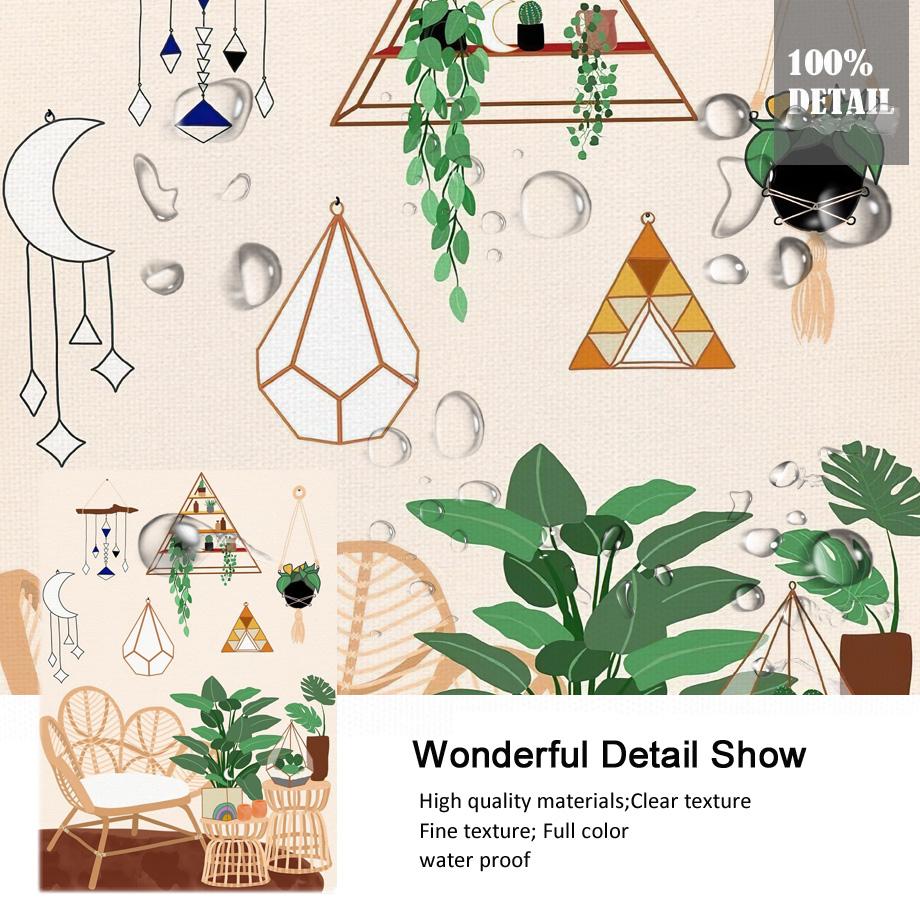 Boho Monstera Zimmerpflanze Abstraktes Lebensstil Wandkunst Leinwandmalerei Nordische Poster und Drucke Für Wohnzimmer Innendekor