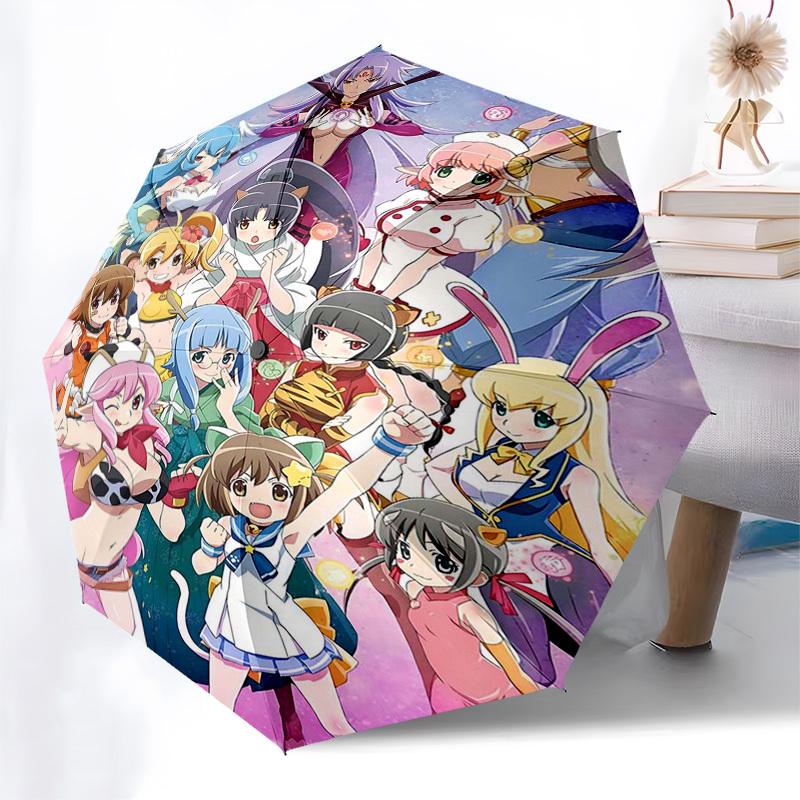 1pc Anime Characters Outdoor Umbrella - Automatic Opening/Closing - Portable 3-Fold Design - 8-Rib Iron Frame - Perfect Gift for Fans, Travelers,