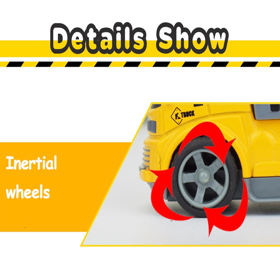 3 Kinds Inertial Engineering Vehicles Mini Model Toy Diecast Alloy Excavator Crane Bulldozer Pull Back for Boy Toys Gift for Kid