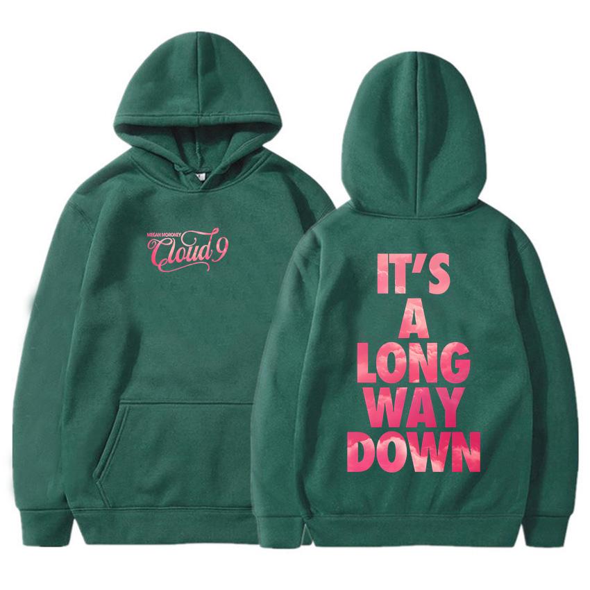 Megan Moroney Felpe Cloud 9 Stampa Lettera It's A Long Way Down Felpa con Cappuccio Manica Lunga Pile Pullover Abbigliamento Uomo Donna
