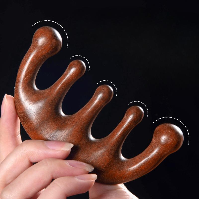 Massage Comb, Gua Sha Scalp Meridian Massage Comb Multi-functional Five-finger Head Small Rib Comb Five-tooth Comb