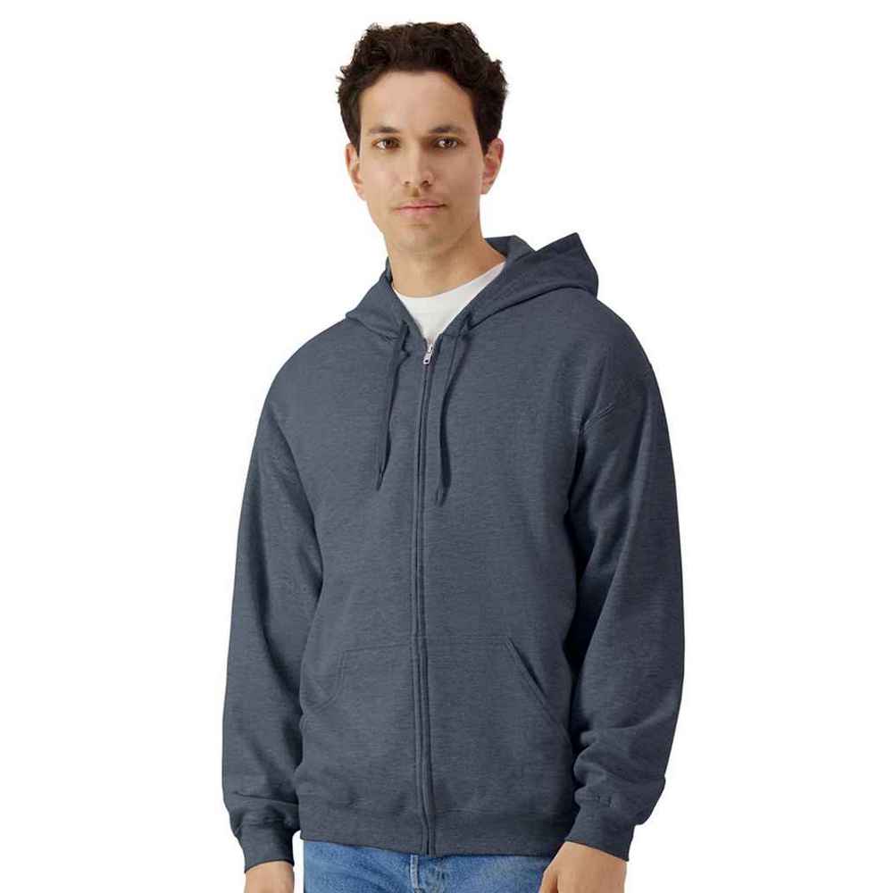 Gildan Mens Softstyle Fleece Midweight Full Zip Hoodie