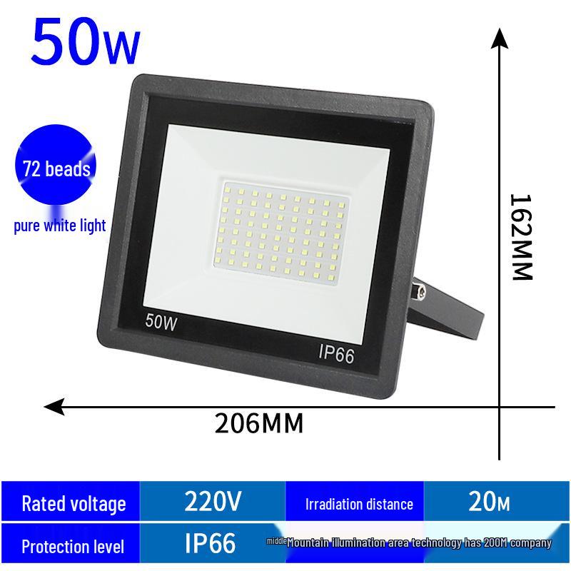 Little Apple 100W Outdoor LED Floodlight - Water-Resistant, High-Brightness Projector, Die-Cast Aluminum