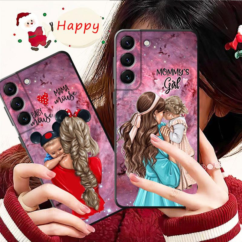 Shell For Samsung Galaxy S23 S22 S21 S20 Fe Ultra S10 S9 S8 Plus Note 20ultra 10plus Case Cover Mom Princess Baby Girl Woman