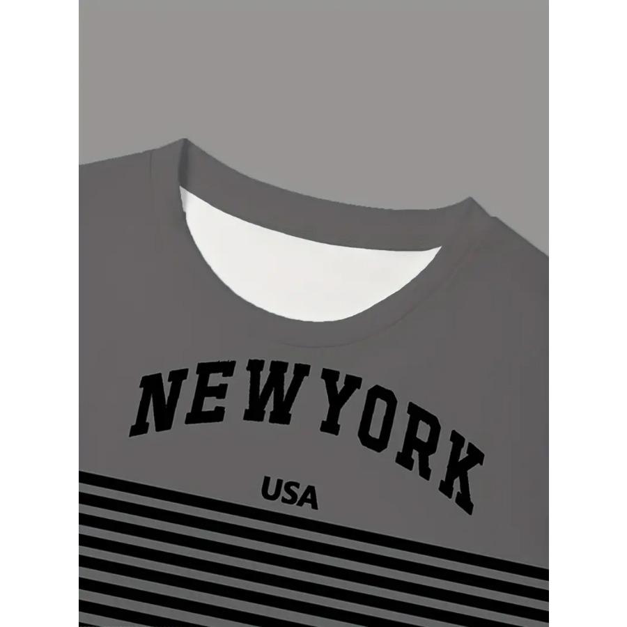 Men Striped T Shirt Tee Shirt Short Sleeve O-Neck TShirt Vintage Casual Large Size T-Shirts Men’s