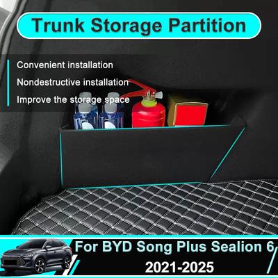 For BYD Song Plus DM-i DMi Sealion 6 SA3 -2025 Car Trunk Storage Partition Box Side Storage Auto Parts Interior Tools Rear