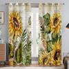 Beautiful Sunflower Sea of Flowers Curtains Living Room Bedroom Kitchen Balcony Window Decor 2 Panel Landscape