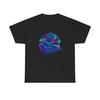 Unisex Adult T Shirt Robo-Dino DJ Neon Party Tyrant
