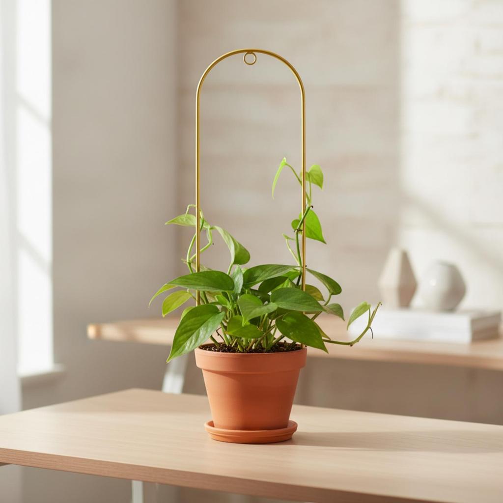 Climbing Plant Trellis Gold Metal Support Tall Slim for