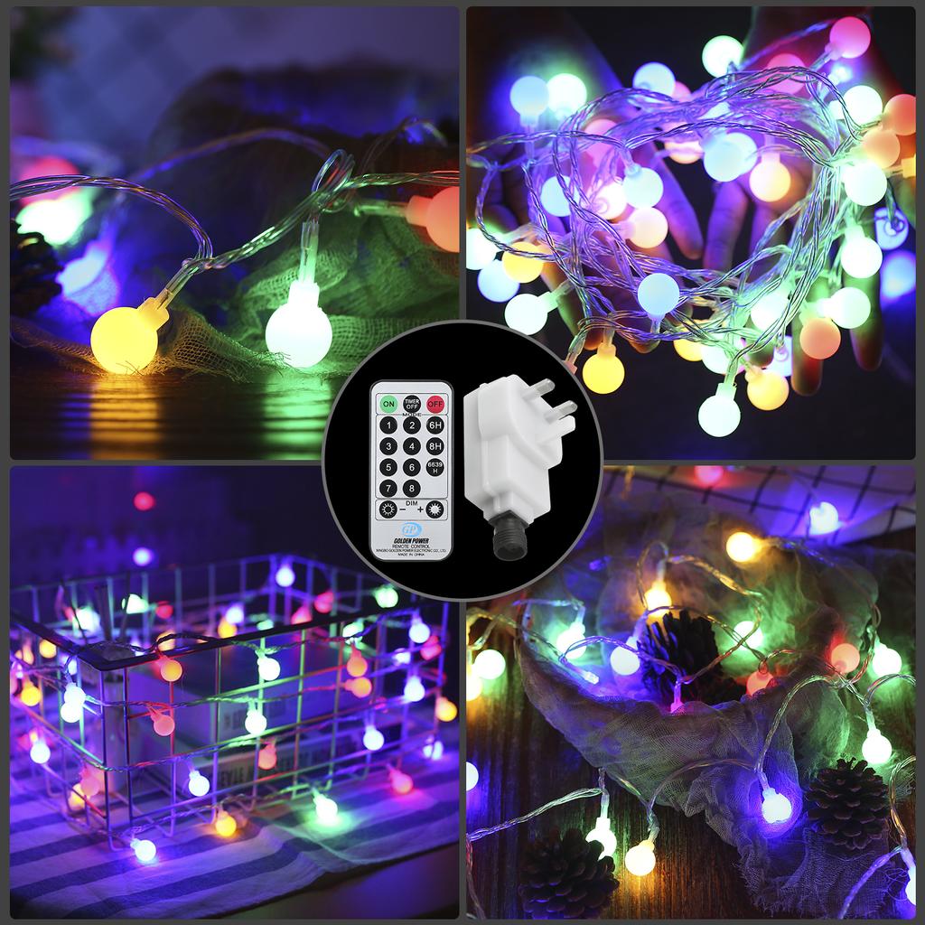 Tomshine Plug-in Globe String Lights 18m/59.06ft 150 LEDs Ball Fairy Light with Remote Control