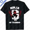Ninja in Training TShirt Polyester Material Funny Cute Tee Kids Boy Short Sleeved Printed Clothes Sport Camiseta Hombre Camisa