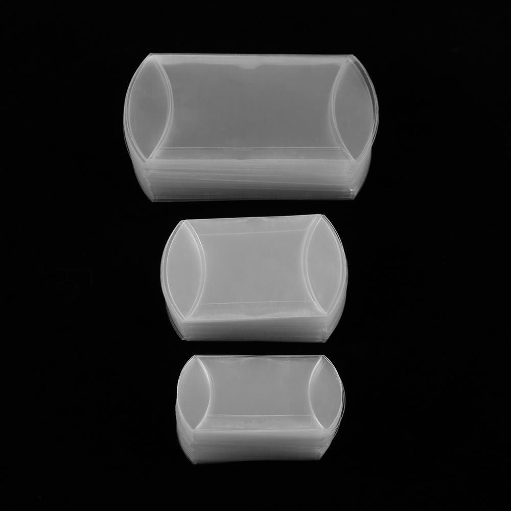 50Pcs/lot Style Pillow Shape Sweet Candy Box Packaging Gift Box Cookie Pouch for Wedding Party Favor Decor Matte Clear PVC 80X50X20mm