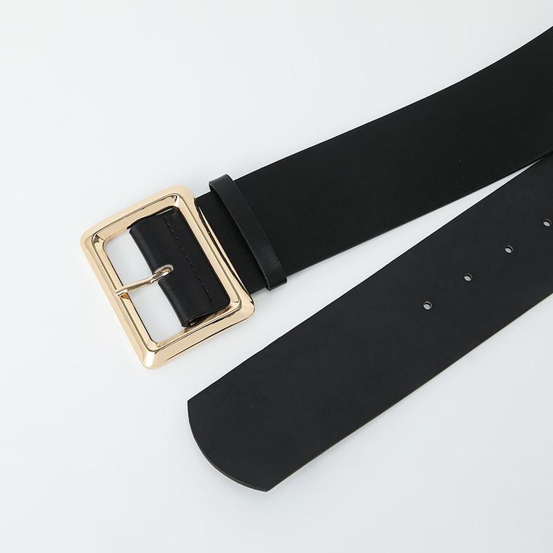 Pu Elegant Leather Womens Waistcinching Dress With Stylish Wide Belt In Multiple Colors