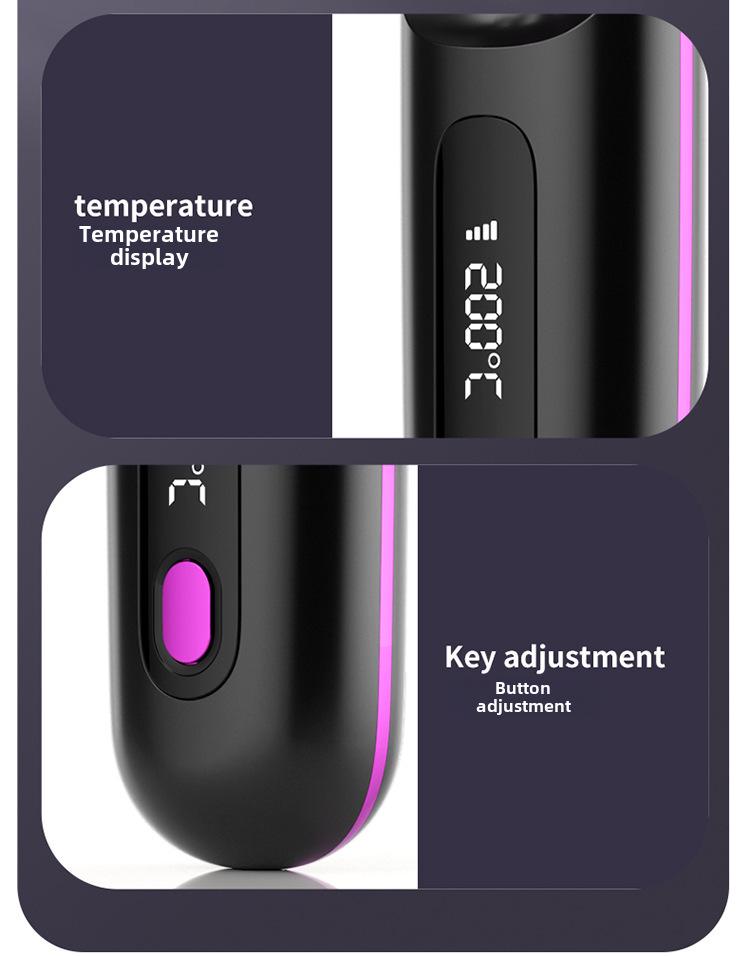 Portable LCD Ceramic Ion Hair Straightener & Curler Comb