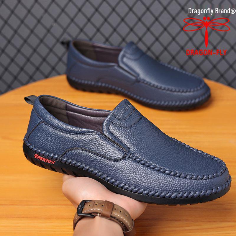 

Qingting Men s 2025 Soft Leather Moccasins: Genuine, Breathable, Casual Driving Shoes for Fall. 43