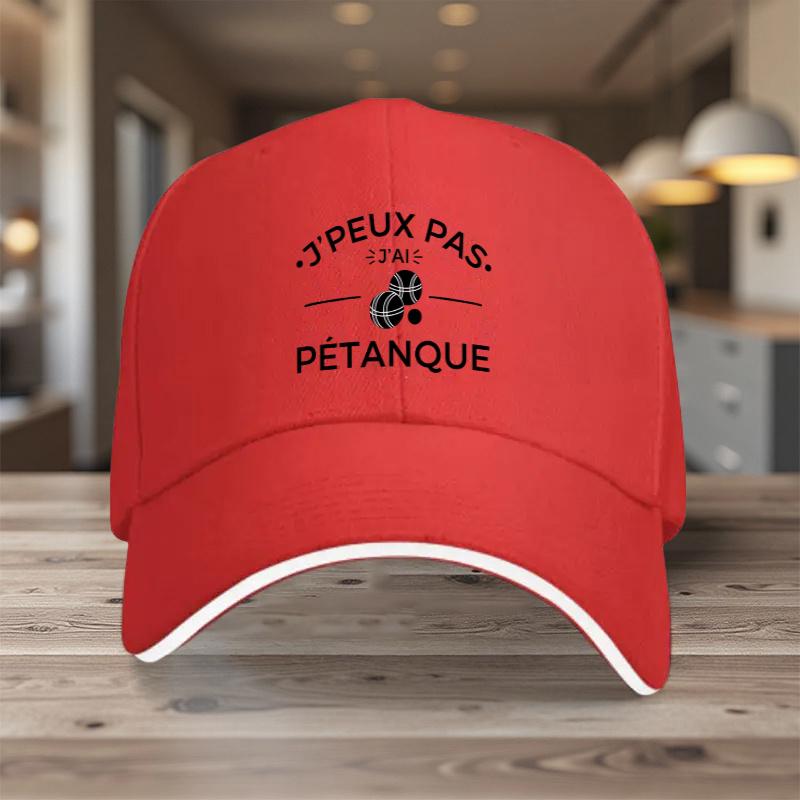 1 Stück verstellbare Baseballkappe mit PETANQUE-Aufdruck Leichtes atmungsaktives Polyester Ideal für Outdoor-Aktivitäten Hochzeiten
