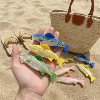 Sweet Hairpin Ocean Fish Hair Claw Acetate Acetic Acid Marine Animals Hair Clip Salmon Shark Clip Fish Grab Clip Travel