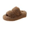 2024 Autumn and Winter New Outer Wear Women's Fluffy Shoes Double Word with Women's Plush Slippers Korean Version of Casual Home Hair Mop