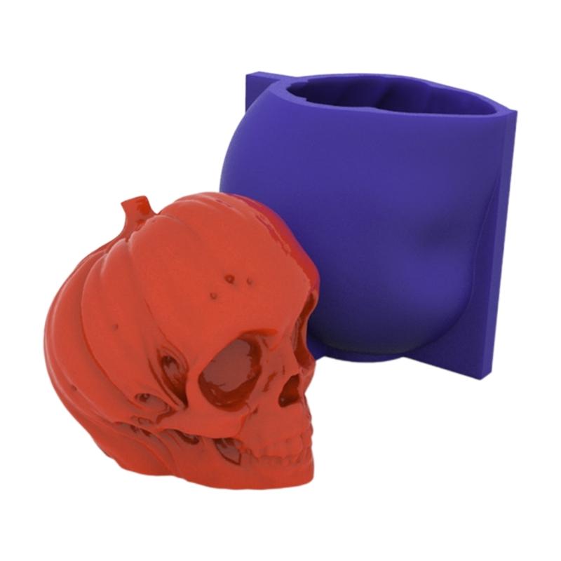 Creative Silicone Ornament Mold Pumpkin Skull Shape Handmade Candle Molds Suitable for Valentines Day and Birthdays