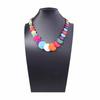 Bohemian personality trend vintage colored turquoise beaded necklace disc multicolor optional women's sweater chain