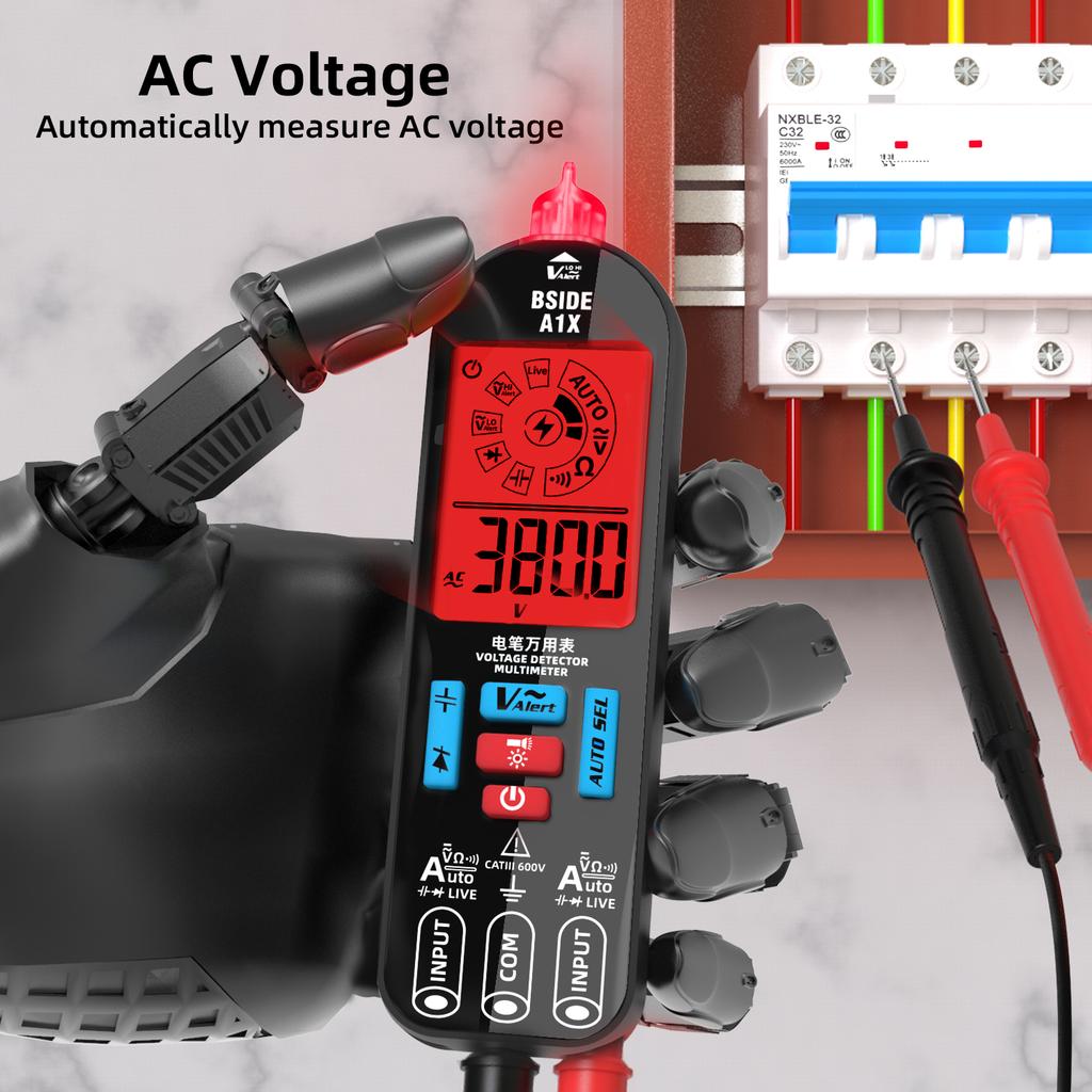 BSIDE A1/A1X Smart Digital Multimeter Electronic USB Tester Breakpoint AC DC Contactless NCV Charged Automatic Diode Capacitor