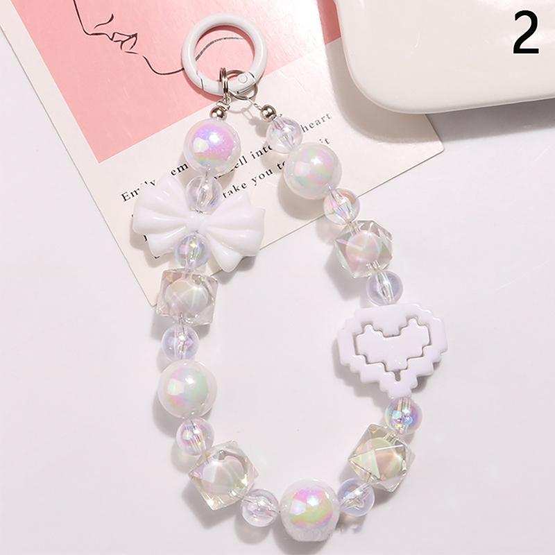 

Акриловый цветной брелок в форме сердца, милый цветок, бисерный брелок для ключей, подвеска для сумки, амулеты, чехол для наушников, украшения, аксессуары