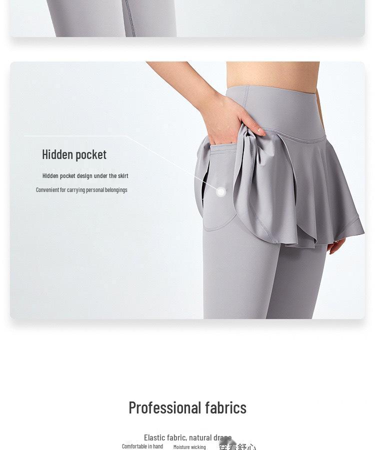 Two-Piece High-Stretch Workout Skirt Shorts for Women - High Waist Yoga Pants for Outdoor Sports