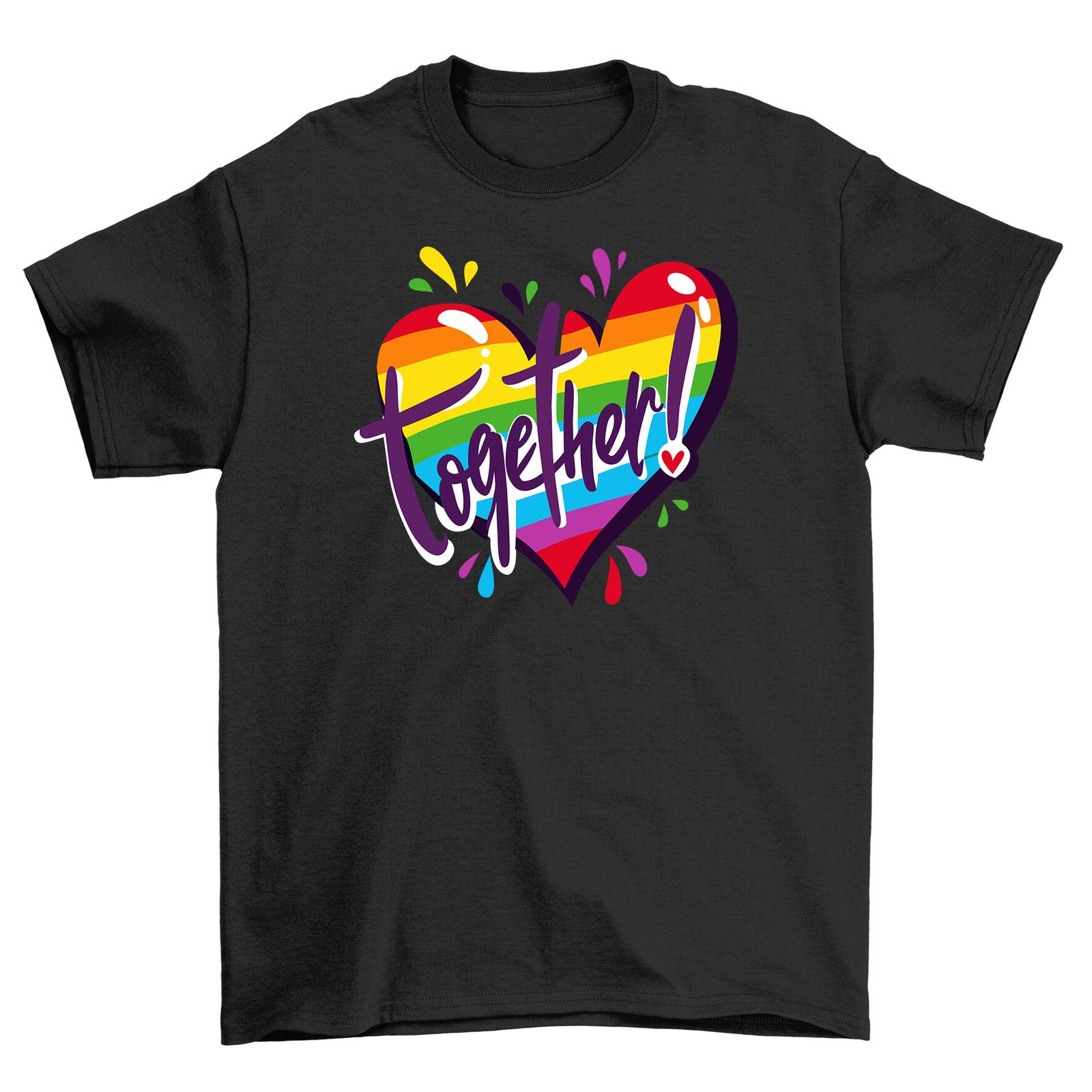 

Pride_12 Rainbow Heart T-Shirt Mens Womens Tees Top - Spread Love and Rainbows Everywhere! Funny Unisex 4XL