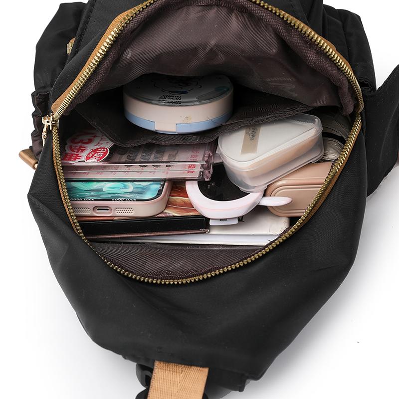 Large Capacity Backpack Water-Repellent Nylon Bag Multi-Functional Chest Bag Women's Travel Shoulder Bag
