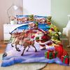 Christmas Bedding Set Queen King Size Christmas Comforter Set Santa Claus Bedding Deer Christmas Tree Printed Xmas Room Decor