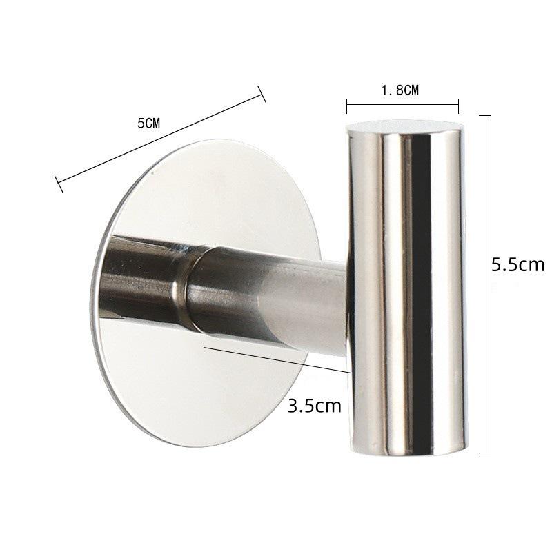 Stainless Steel No-Drill Suction Cup Wall Hook for Coats & Hats - Black