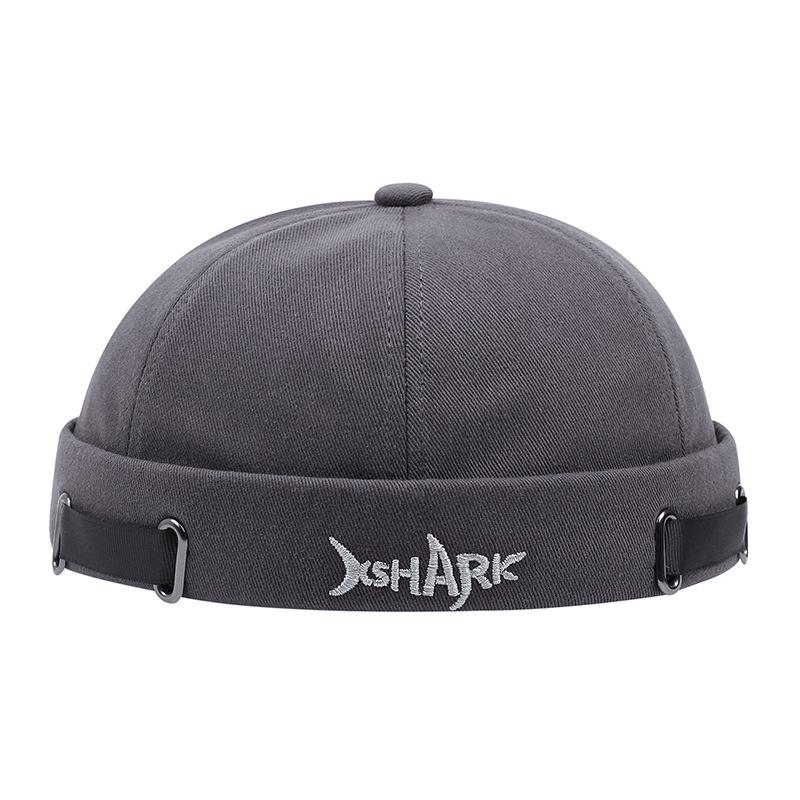 

New Brimless Hats Fashion Shark Shaped Letter Embroidery for Men s Women s Cotton Beanies Street Wear Melon Caps Beanie Hats 56-58cm