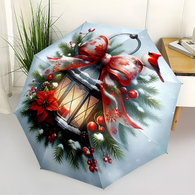 1pc Christmas, Lantern Automatic Folding Umbrella - 8-Rib Automatic Open/Close, Large Canopy Birthday Festival Gift yy251217160