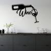 Modern Wine Metal Wall Art, Rotating Hook Bar Sign for Home Decor & Gifts