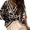 Women's Printed Bat Sleeve Top and Wide-Leg Pants Set