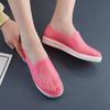 WTEMPO Women's Hollow-out Breathable Flat Thick Heel Anti Slip Casual Work Shoes Spring Summer Large Size Solid Color Single Shoes
