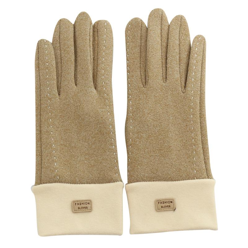 Women Autumn Winter Keep Warm Touch Screen Thin Plus Cashmere Solid Simple Style Gloves Cycling Drive Fashion Elegant Windproof