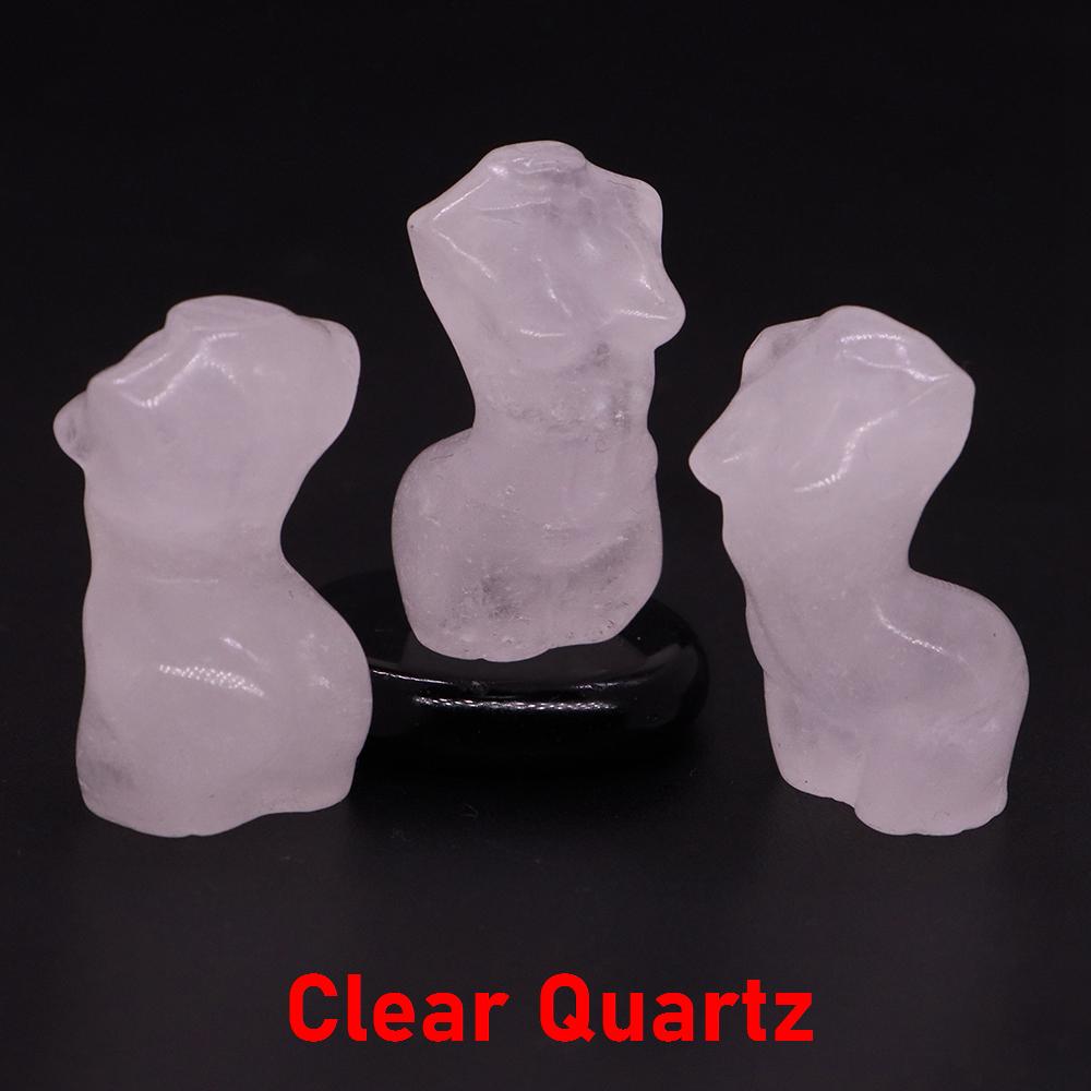 1,2" Sexuelle Damenmodell-Statue Heimdekoration Heilkristall Geschnitzter Edelstein Weiblicher Körperbüste Figur, Reiki Rosenquarz Göttin Geschenke