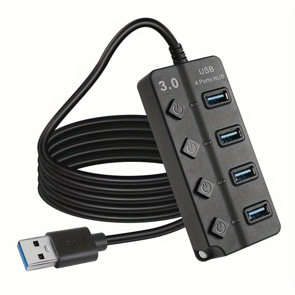 With Switch USB 3.0 Hub 5Gbps High Speed Multiple Expander Hub Multi USB Splitter  Docking Stations