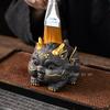 Goldfarbener Pixiu Lila Ton Teetier Glück Aufbewahrbar Teespiel Schreibtisch Dekorative Ornamente Teekeramik Zubehör