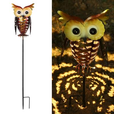 Tomshine Solární Sova Lucerna Světla Kolíková Lampa Kovová Sova Dekorativní LED Zahradní Krajinné Světlo na Chodník Cestičku Dvůr Trávník