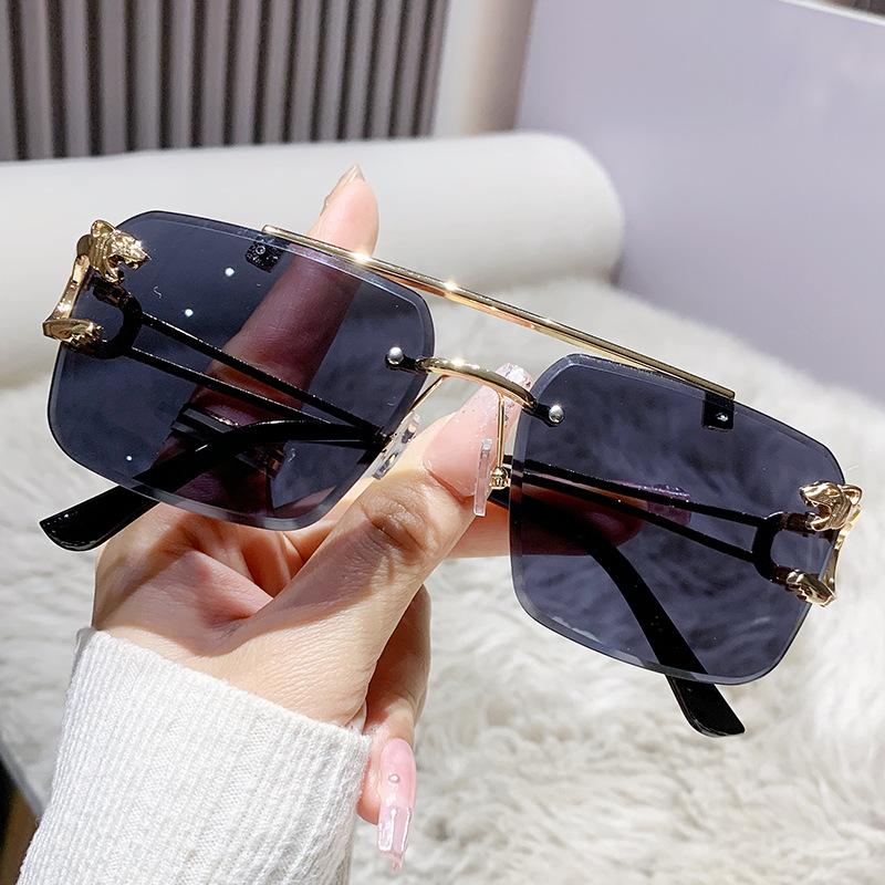 Men Women Unisex Fashion Uv400 Sunglasses Luxury Brand Design Eyewear Eyeglasses Rimless Oversight Eye Protection Eyeglasses