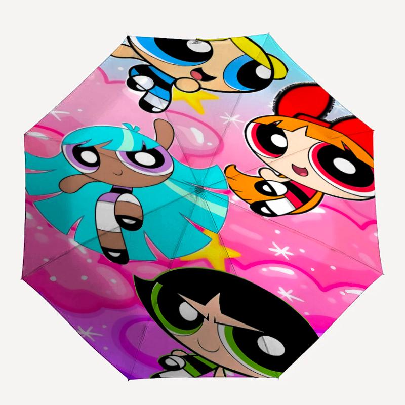 1pc Powerpuff Umbrella, Sun Protection, And UV Shielding. It Has Eight Sturdy Ribs for Outdoor Use And Perfect As a Holiday Gift
