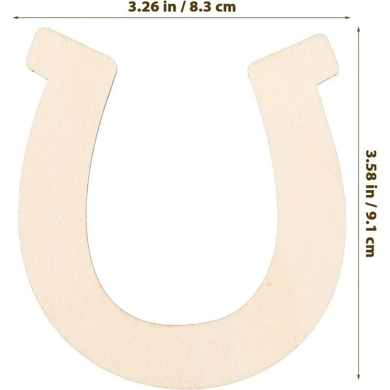 10pcs/lot Wooden Horseshoe Cutouts, Unfinished Wood Horseshoes Blank Horseshoe DIY Horseshoe Chips for DIY Craft Wedding